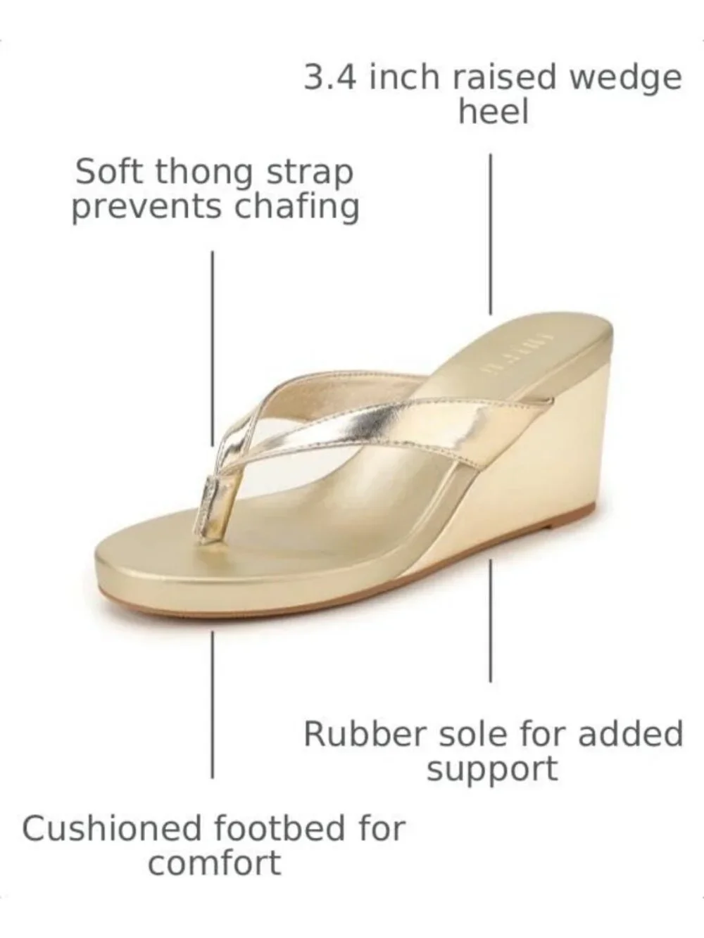 Stylish Women's Wedge Thong Flip Flops - Comfortable Summer Sandals for Casual